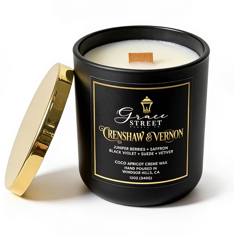 Crenshaw & Vernon Berry Gold Lid Luxury Candle-12 oz