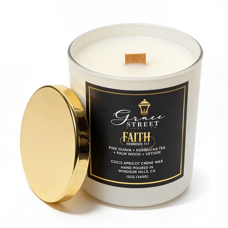 Faith Gold Lid Luxury Candle-12 oz
