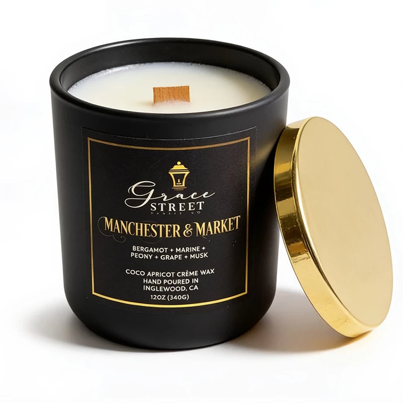 Manchester & Market Gold Lid Luxury Candle- 12 oz. Candle