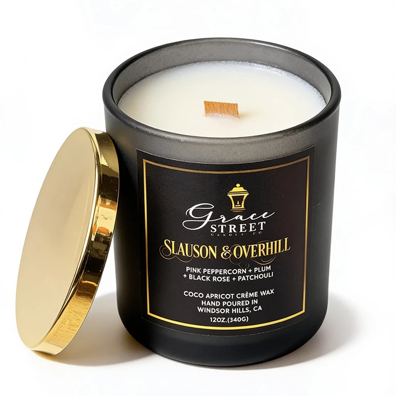 Slauson & Overhill | 12 oz Luxury Candle w/ Gold Lid