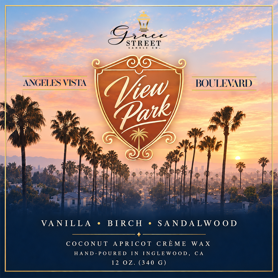 Angeles Vista Boulevard | 12 oz. Luxury Candle with Gold Lid