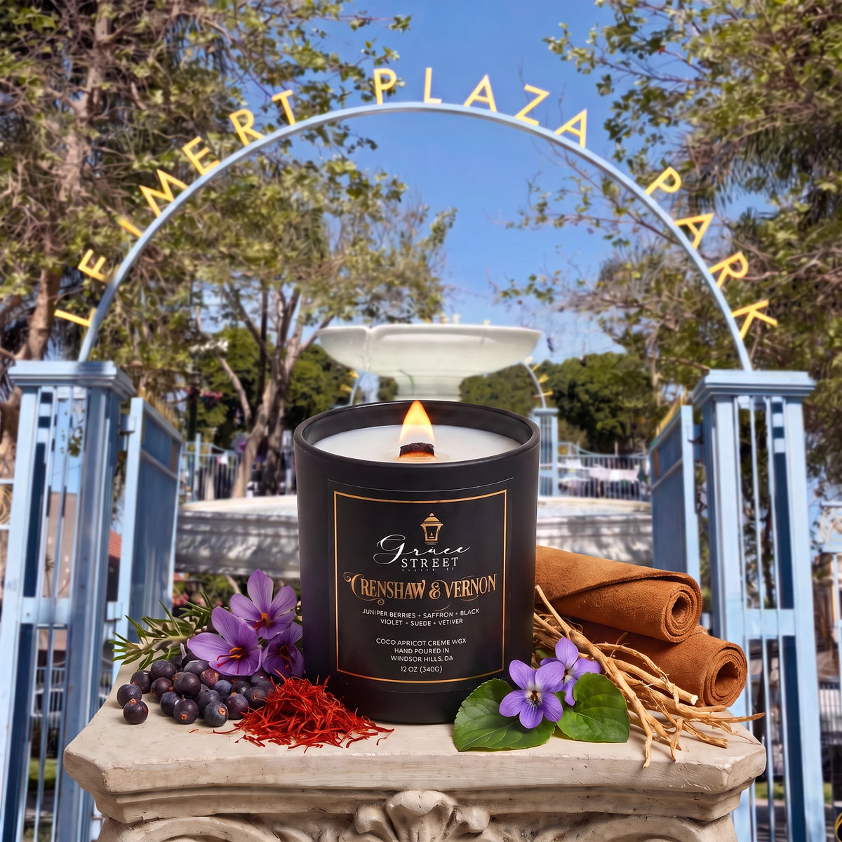 Crenshaw & Vernon Berry Gold Lid Luxury Candle-12 oz