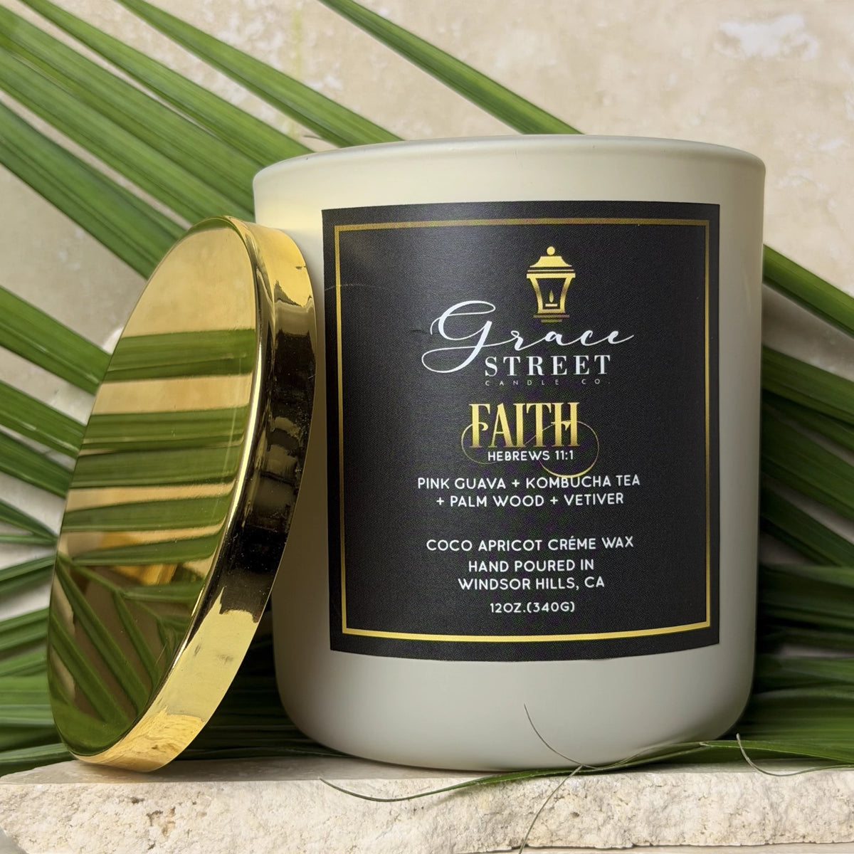 Faith Guava Gold Lid Luxury Candle-12 oz