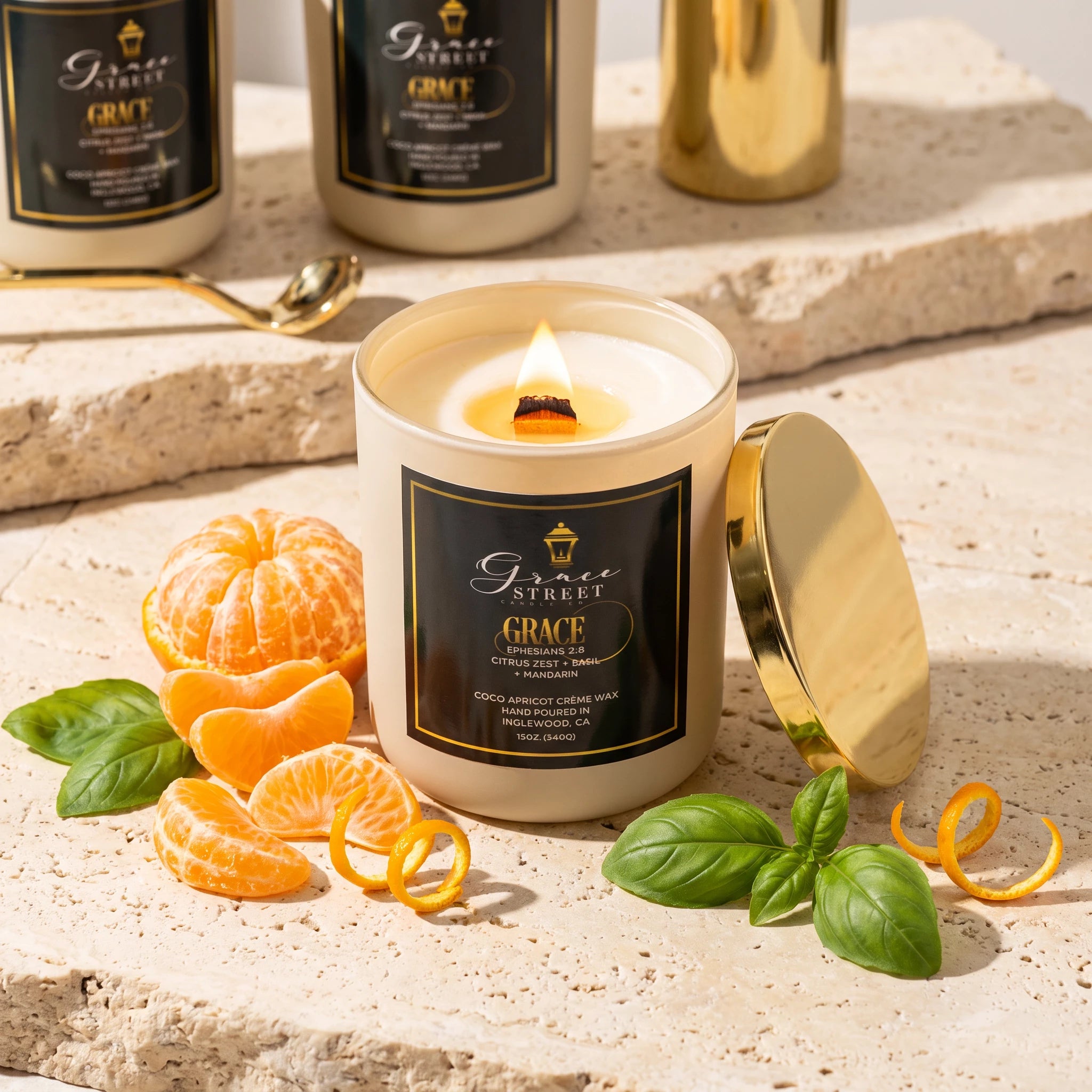 Grace Luxury Gold Lid Candle- 12 oz.