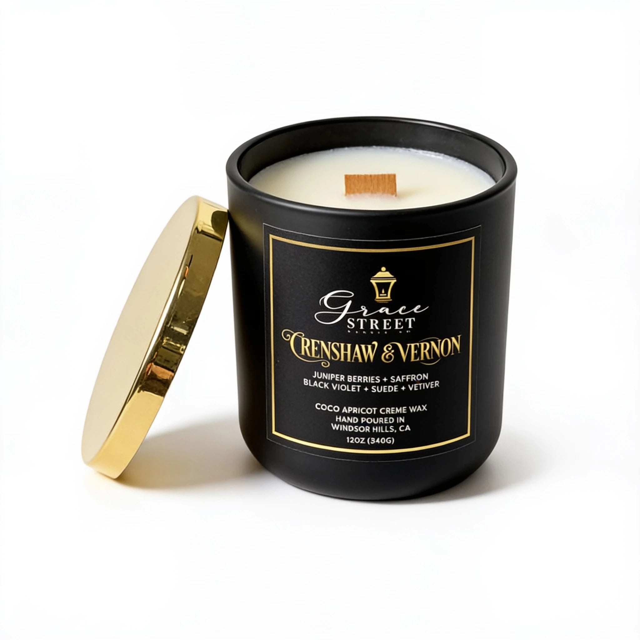 Crenshaw & Vernon Berry Gold Lid Luxury Candle-12 oz