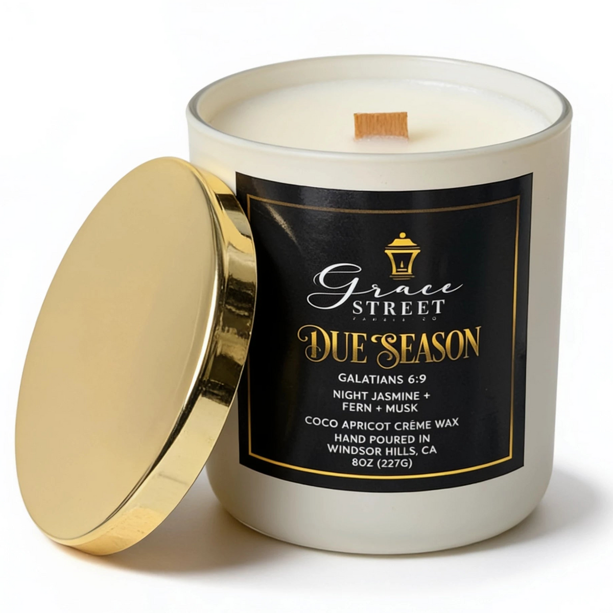 Due Season Luxury Gold Lid Candle- 12oz