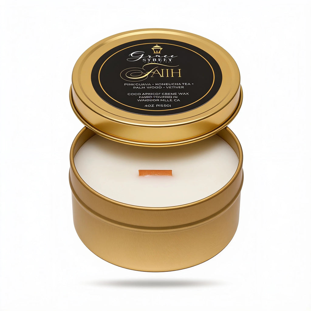 Faith Luxury Travel Tin Candle