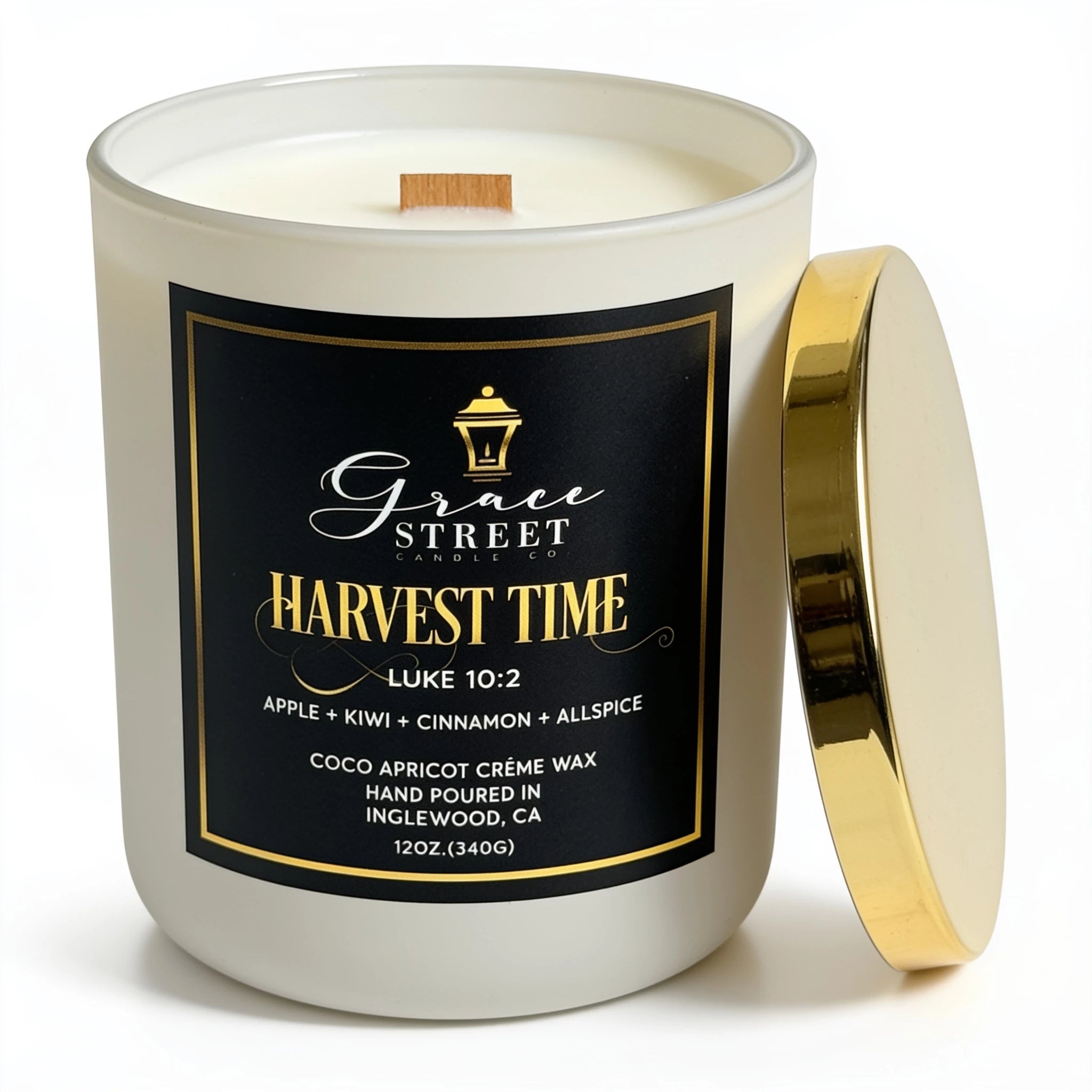 Harvest Time Gold Lid Luxury Candle-12 oz