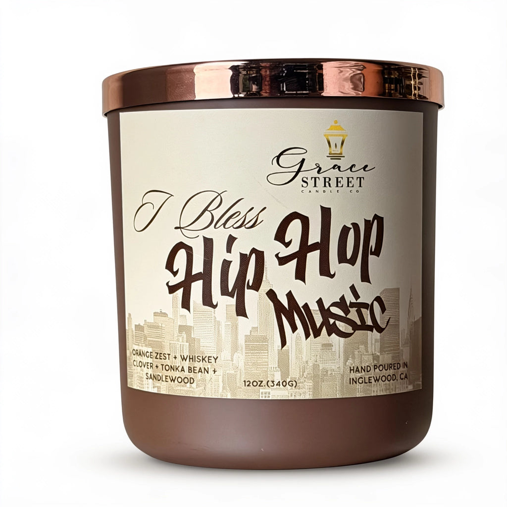I Bless Hip Hop Rose Gold Lid Luxury Candle-12 oz