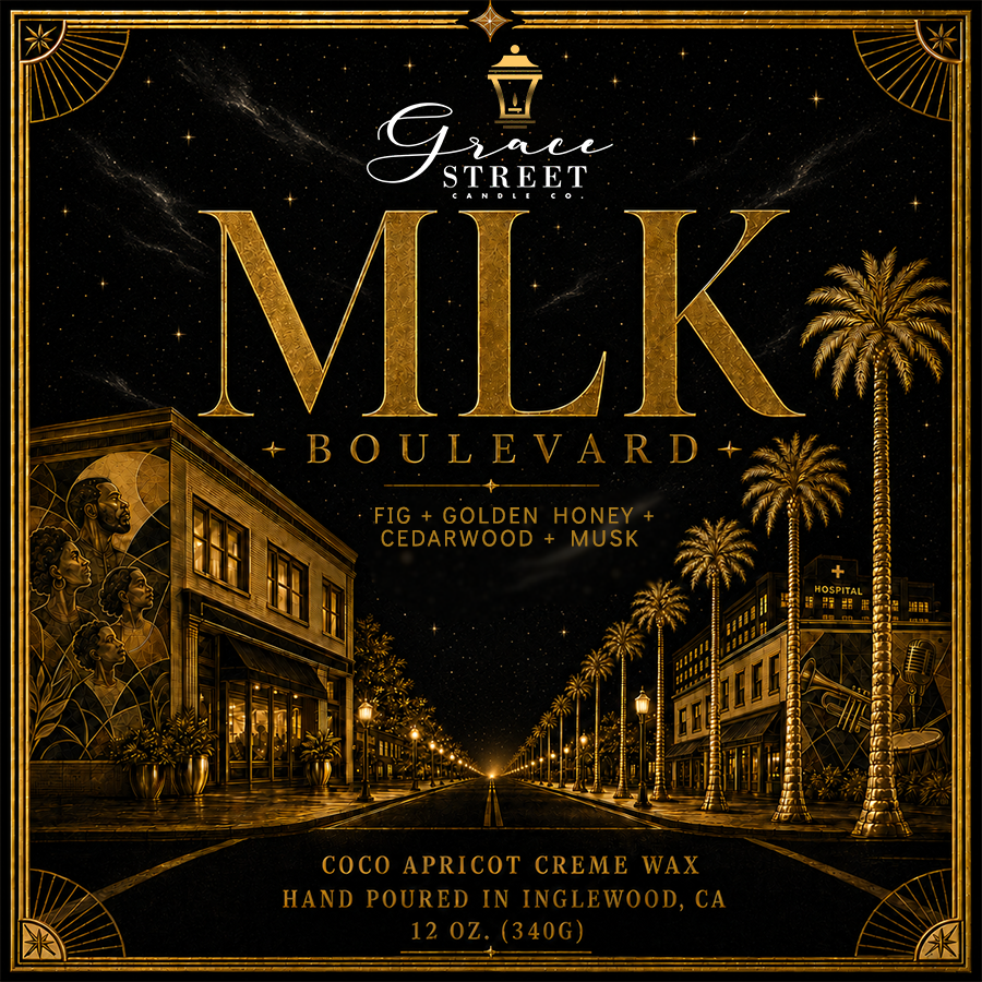 MLK Boulevard | 12 oz. Luxury Candle with Gold Lid