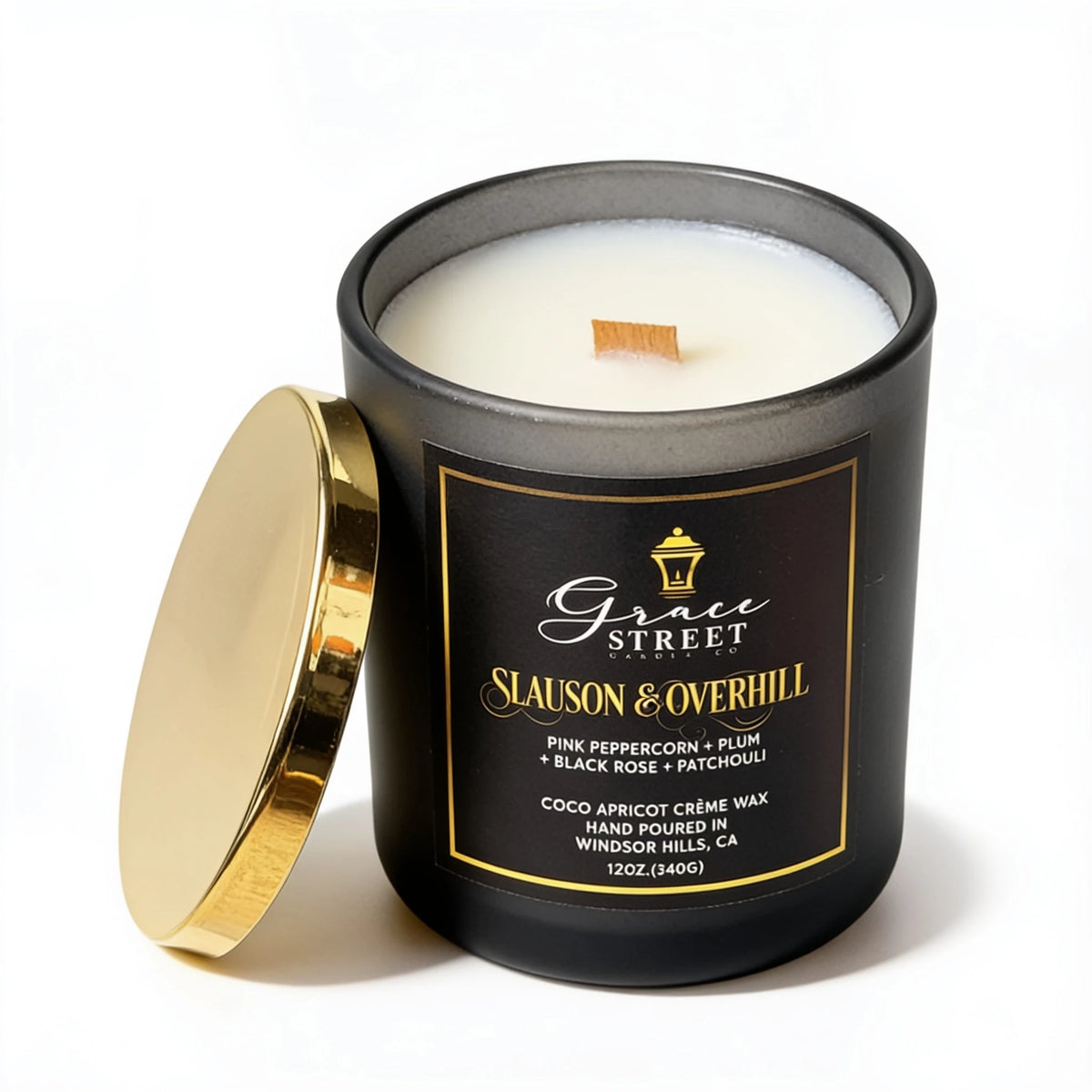 Slauson & Overhill Rose Gold Lid Luxury Candle-12 oz