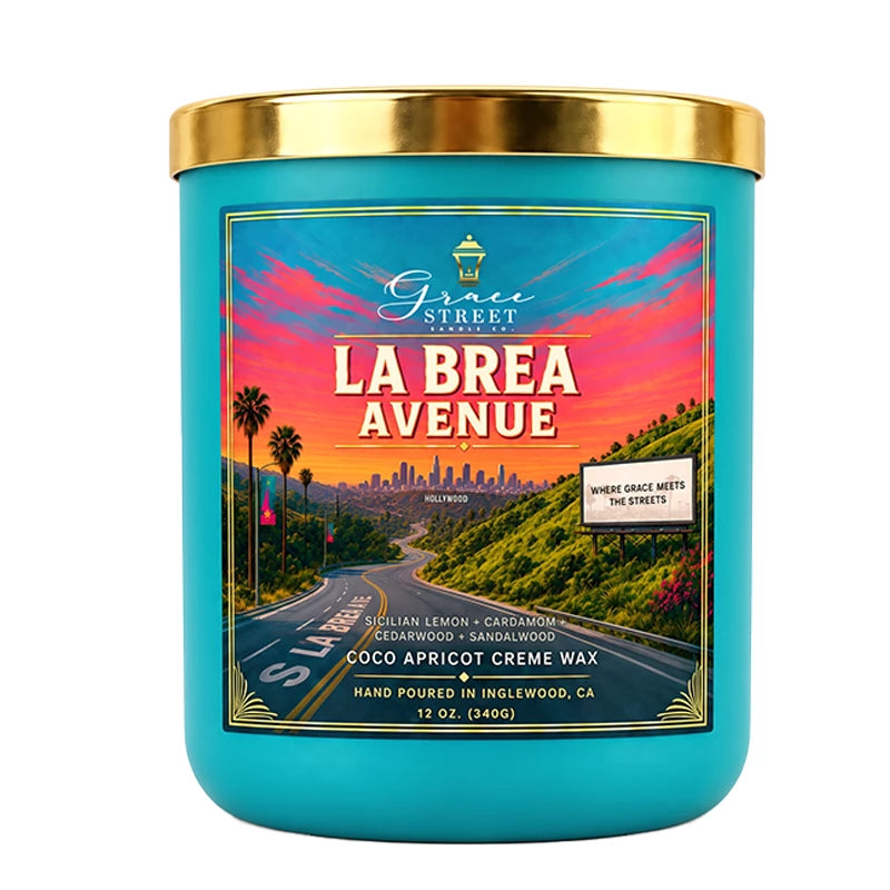 La Brea Avenue | 12 oz. Luxury Candle with Gold Lid