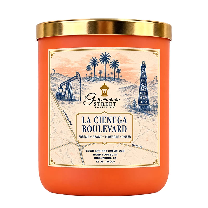 La Cienega Boulevard | 12 oz. Luxury Candle with Gold Lid