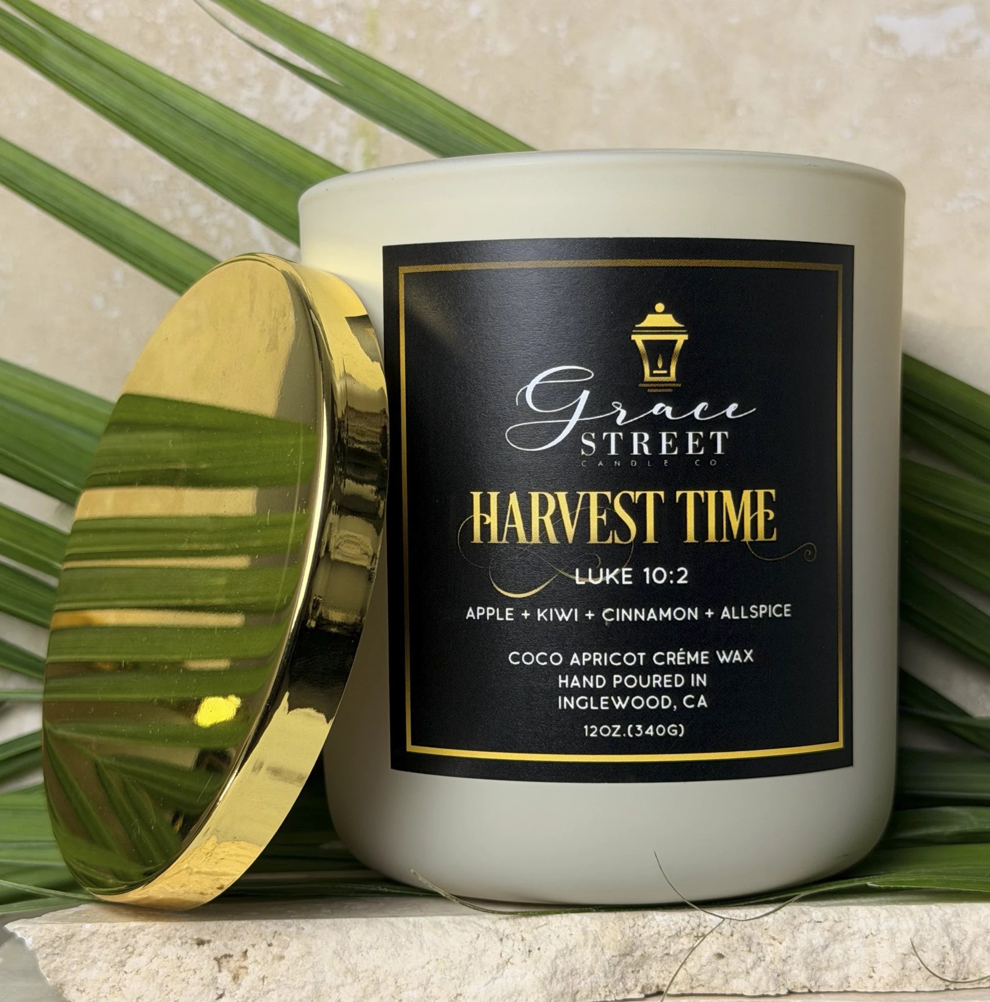 Harvest Time Gold Lid Luxury Candle-12 oz