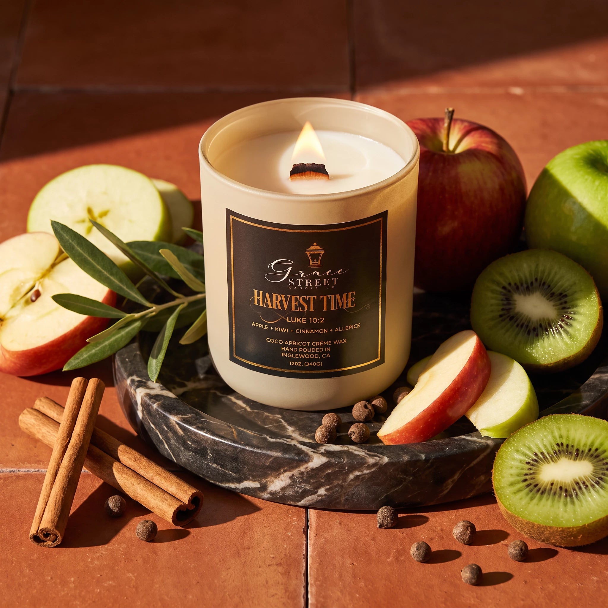 Harvest Time Gold Lid Luxury Candle-12 oz