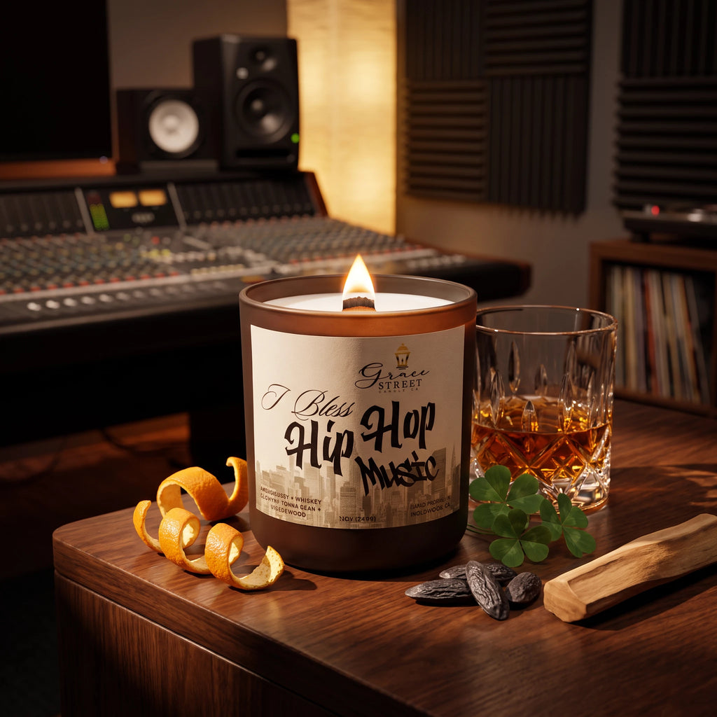 I Bless Hip Hop Rose Gold Lid Luxury Candle-12 oz