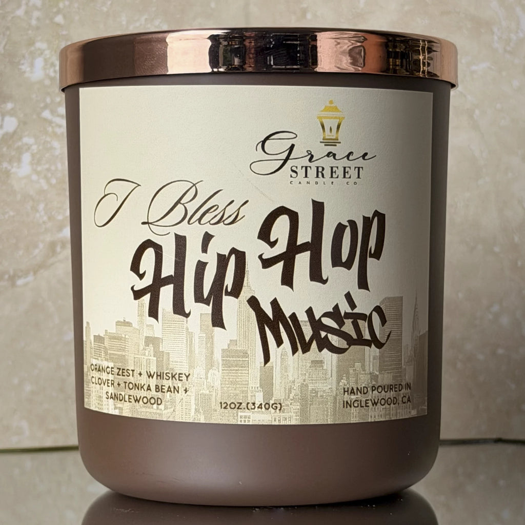 I Bless Hip Hop Rose Gold Lid Luxury Candle-12 oz