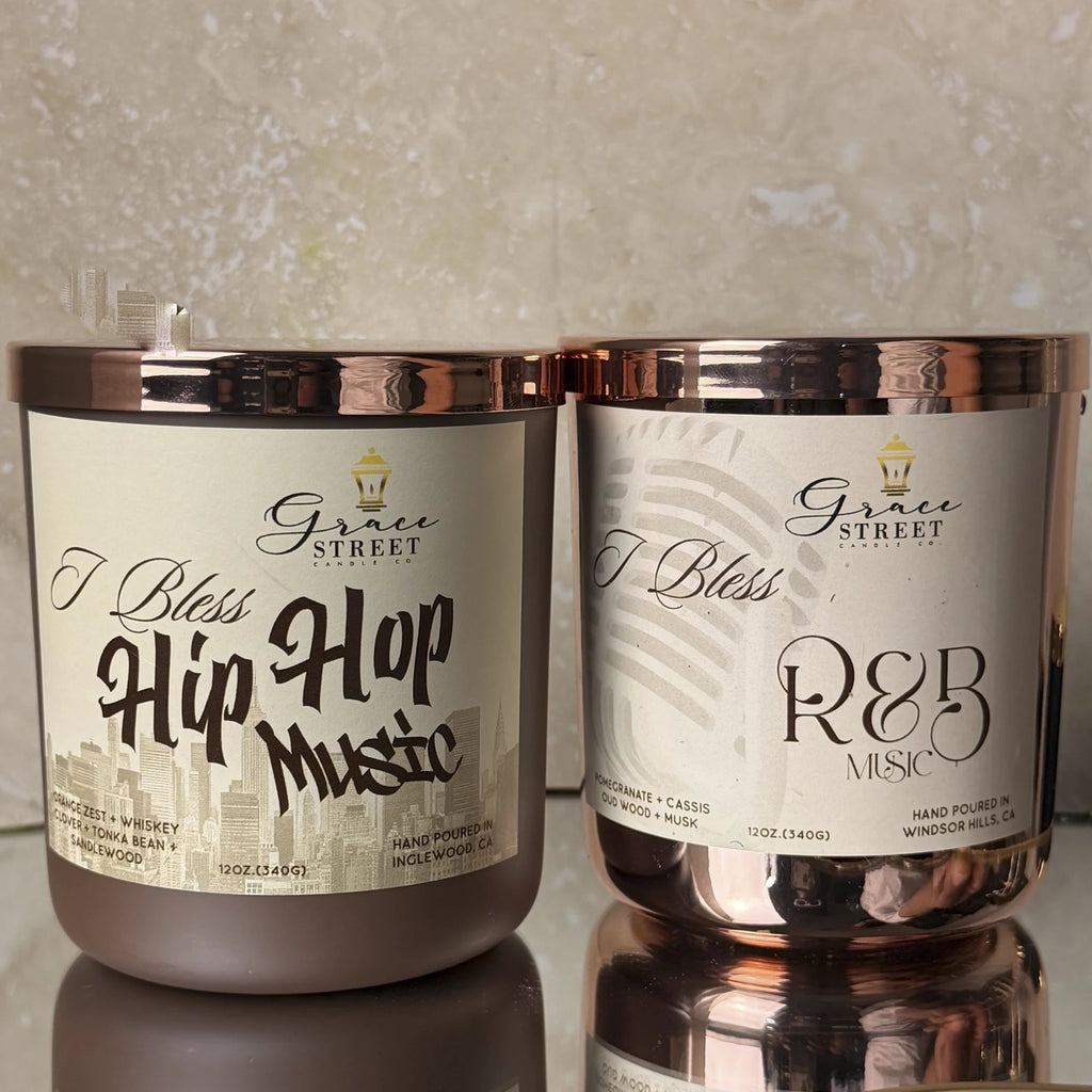 I Bless Hip Hop Rose Gold Lid Luxury Candle-12 oz