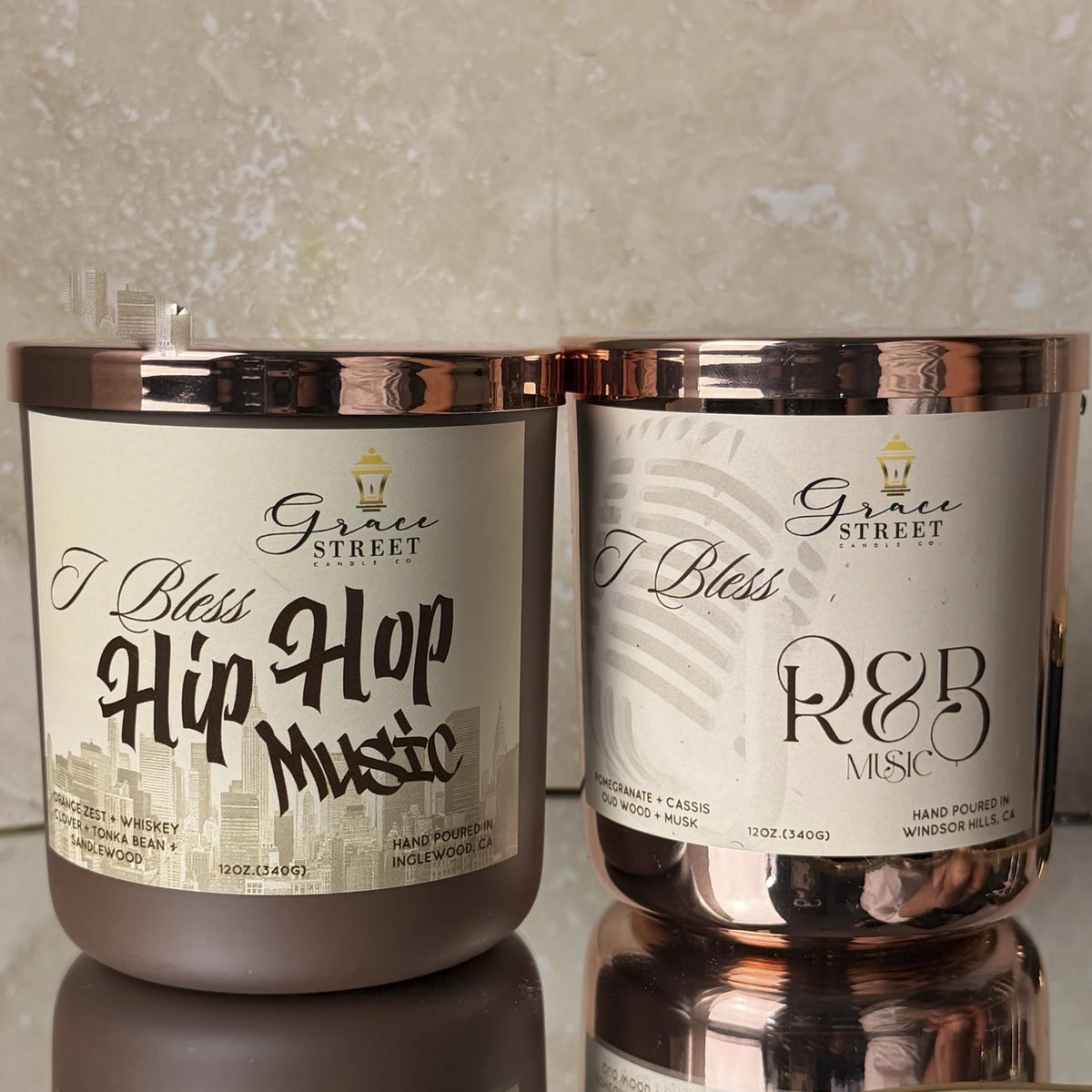 I Bless Hip Hop Rose Gold Lid Luxury Candle-12 oz