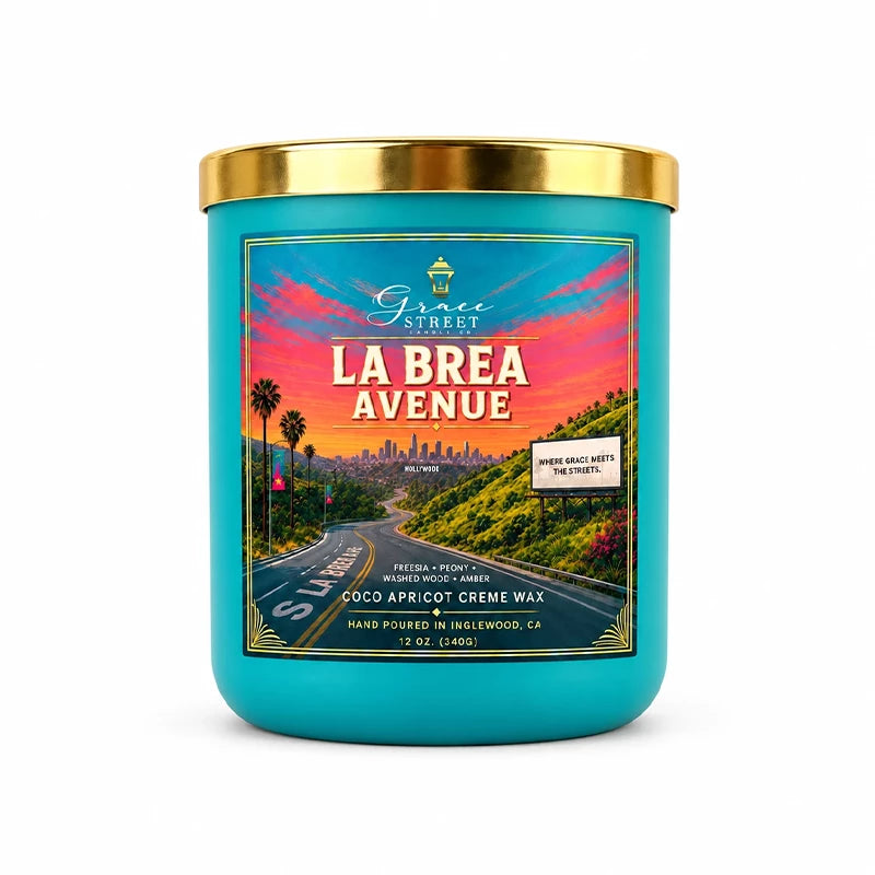 La Brea Avenue Gold Lid Luxury Candle- 12 oz. Candle