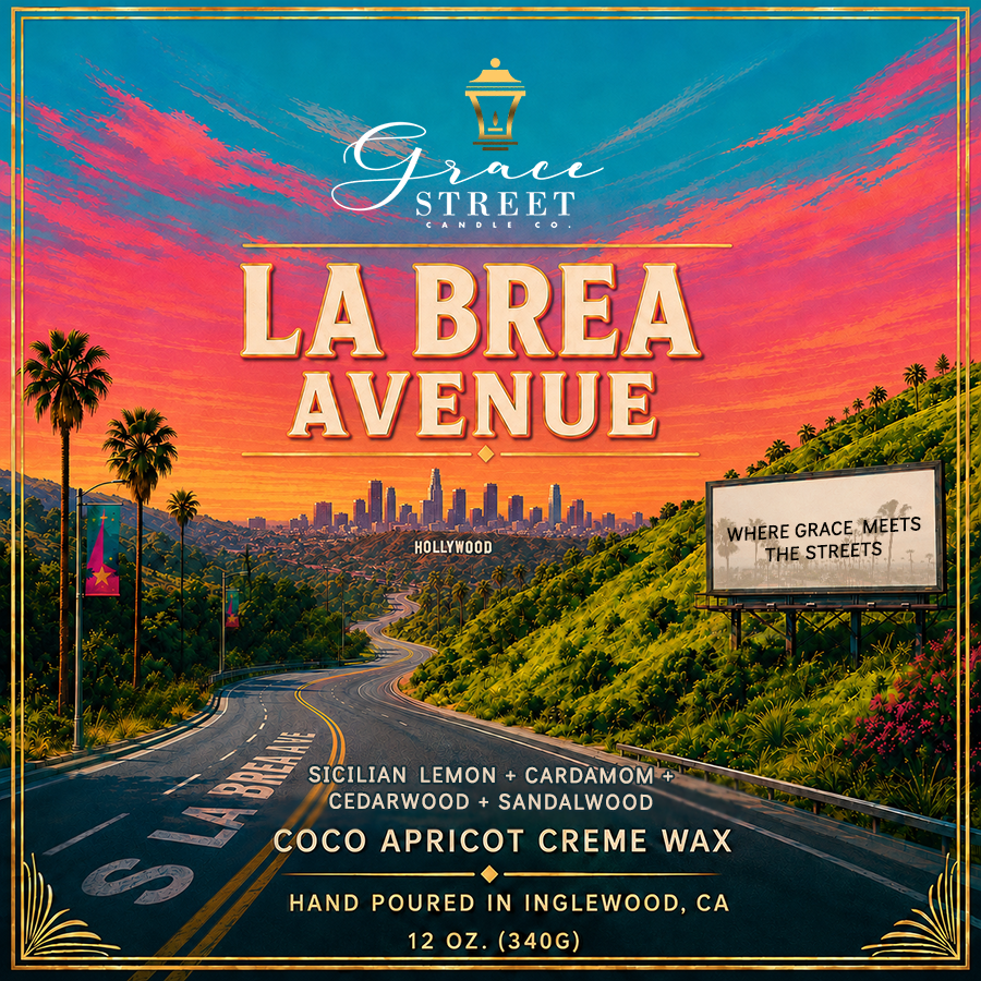 La Brea Avenue | 12 oz. Luxury Candle with Gold Lid
