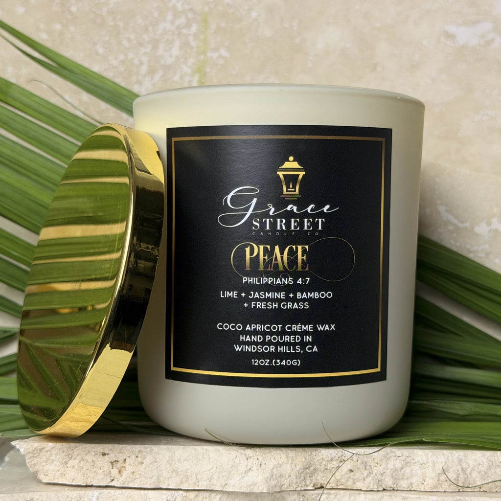 Peace | 12 oz. Luxury Candle w/ Gold Lid