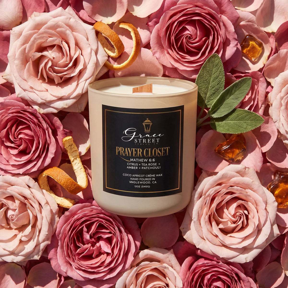 Prayer Closet Citrus Metal Lid Luxury Candle