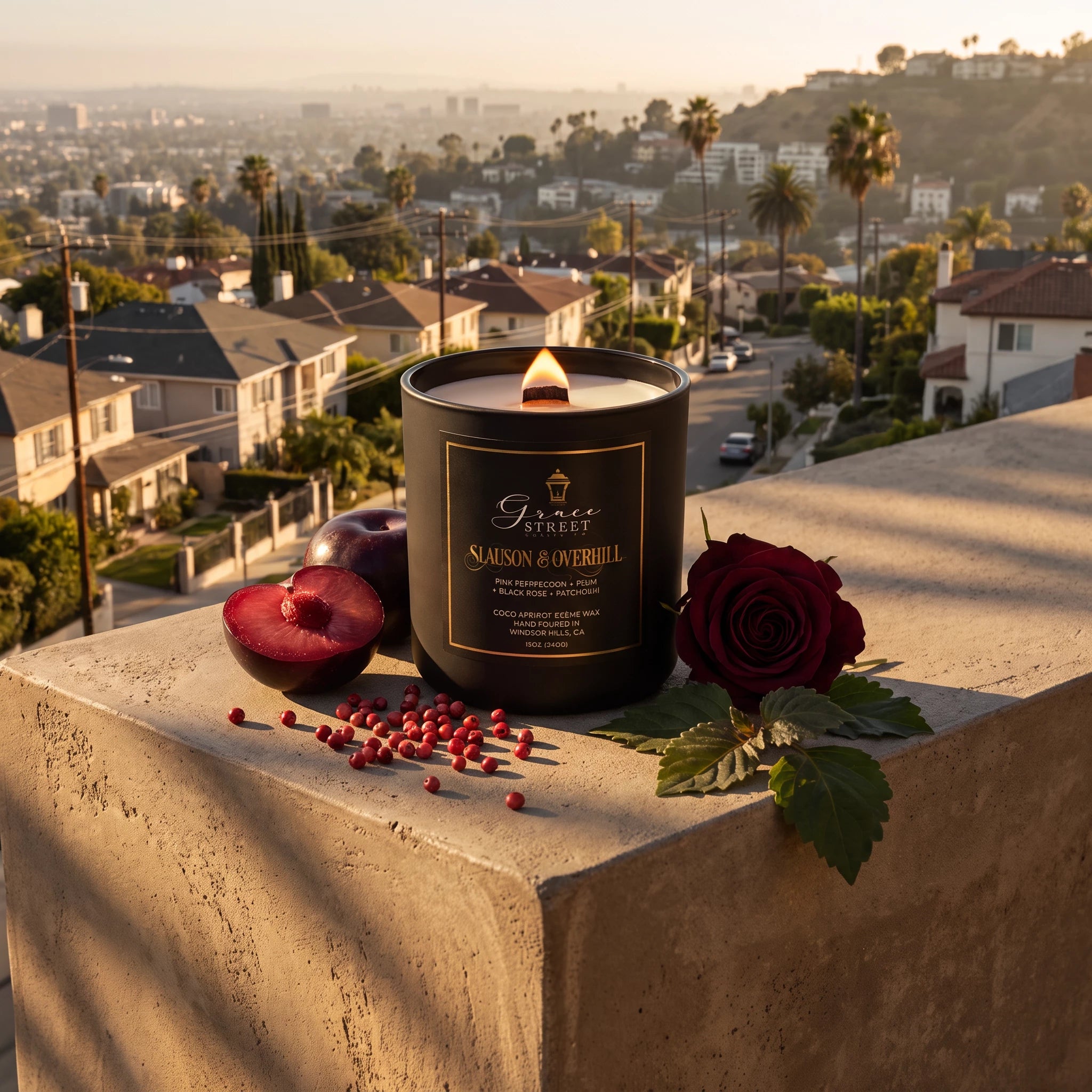 Slauson & Overhill Rose Gold Lid Luxury Candle-12 oz